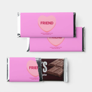 Friend pink conversation heart Valentine's Day Hershey Bar Favors