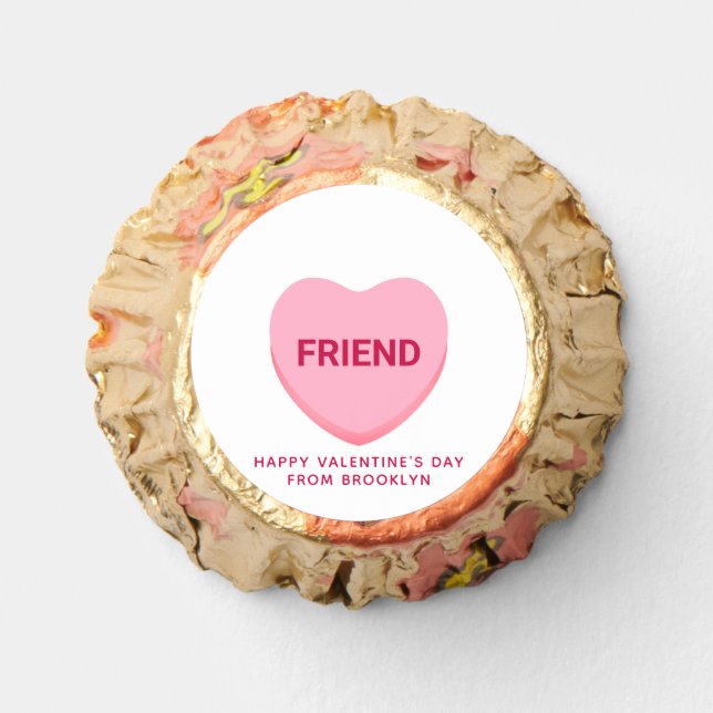 Friend pink conversation heart Valentine's Day Reese's Peanut Butter Cups (Front)