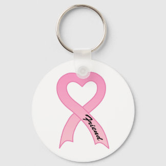 Friend Pink Ribbon Keychain