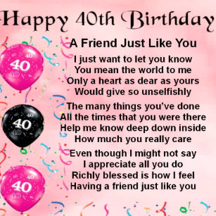 40th birthday for friend gifts on zazzle