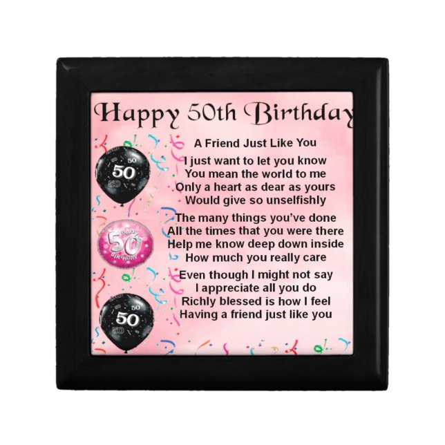 Friend Poem - 50th Birthday Gift Box (Front)