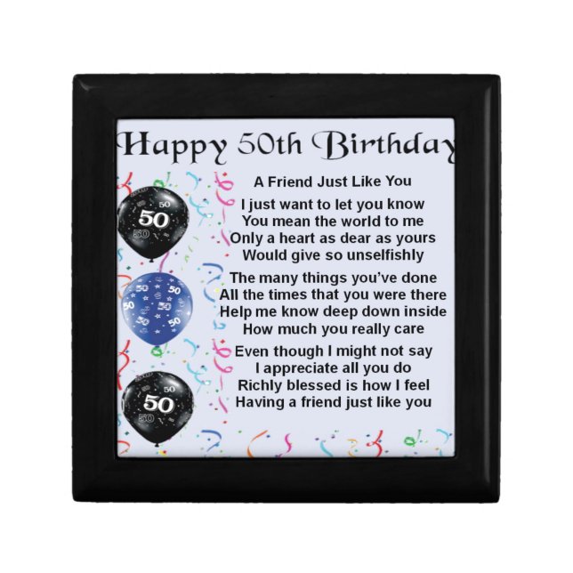 Friend Poem 50th Birthday Gift Box (Front)