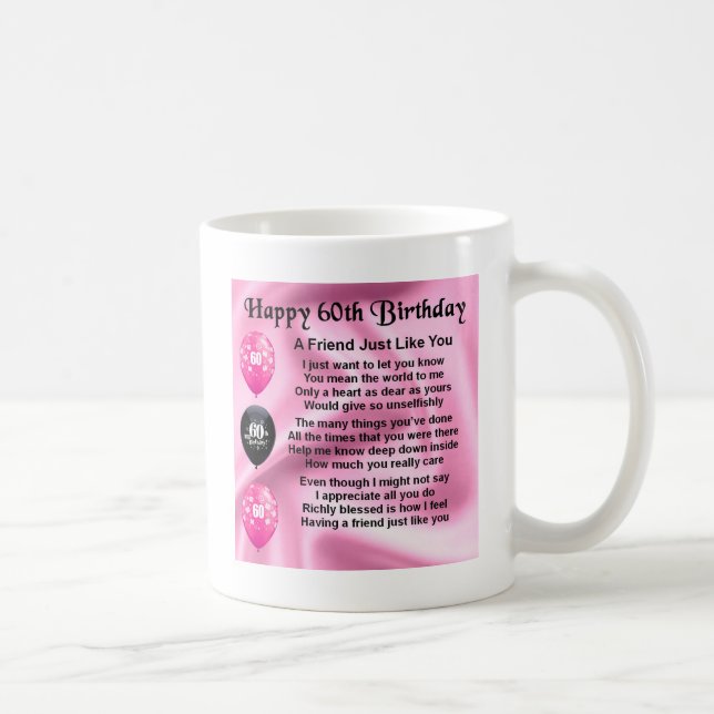 Friend poem - 60th Birthday Coffee Mug (Right)