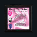 Friend poem - 70th Birthday Jewelry Box<br><div class="desc">A great gift for a friend on their 70th birthday</div>