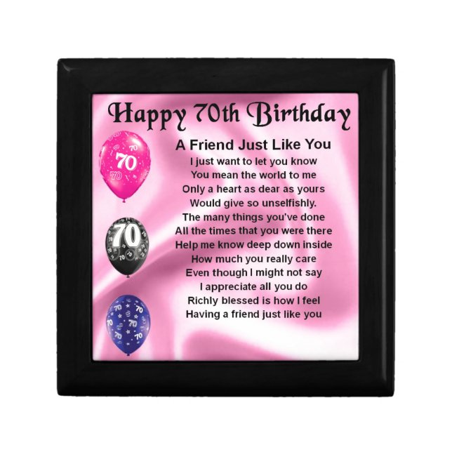 Friend poem - 70th Birthday Jewelry Box (Front)