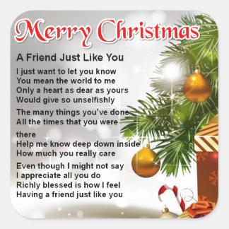 Christmas Poems Stickers | Zazzle