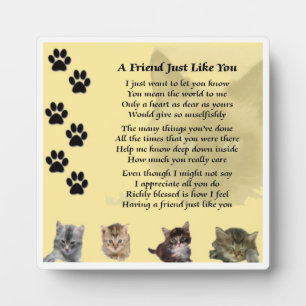Friend Poem Plaque - Cat Design