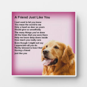 Friend Poem Plaque  -  Golden Retriever  Design