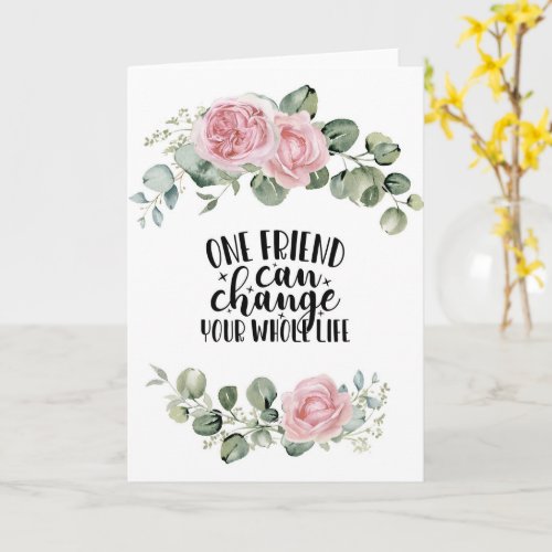 Friend Postcard Friendship Quote aesthetic floral Card