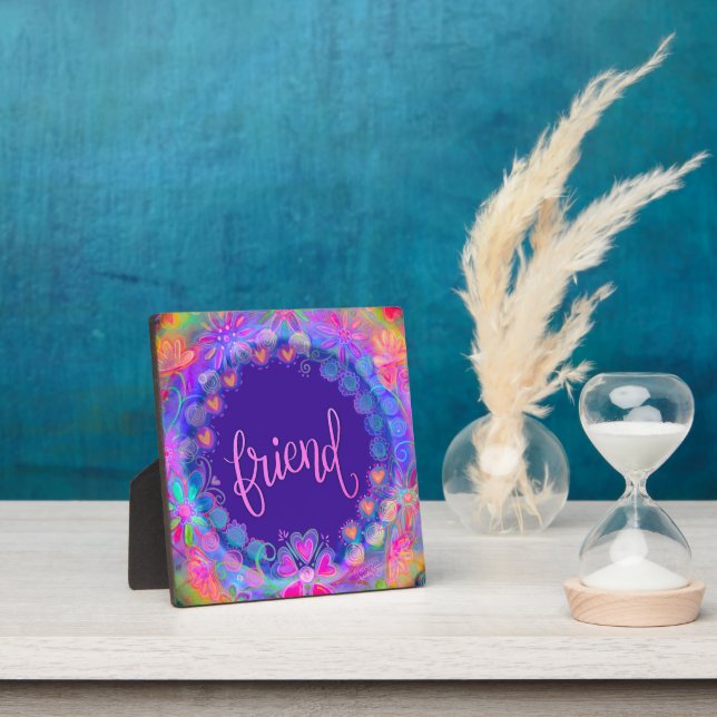 Friend Pretty Purple Floral Inspirivity  Plaque (Insitu)