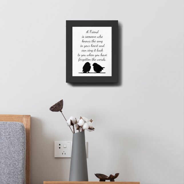 Friend quote Song in your Heart & Birds Framed Art (Bedside)