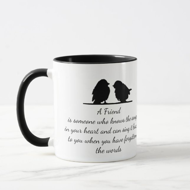Friend quote Song in your Heart & Birds Mug (Left)