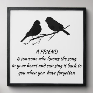 Friend quote Song in your Heart & Birds Peel And Stick Photo Tile