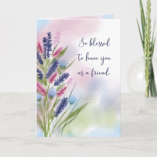 Friend Religious Blessing Thinking of You Pretty  Card