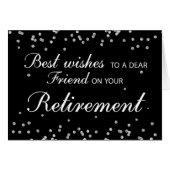 Friend, Retirement Congratulations Black w/ Silver (Front Horizontal)