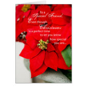 Friend Seasons Greetings with Red Poinsettia (Front)