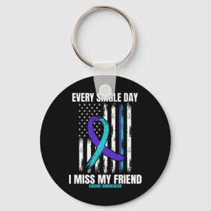 Friend Suicide Awareness Prevention American Flag  Keychain