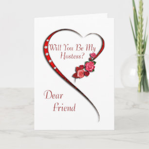 Friend, Swirling heart Hostess invite