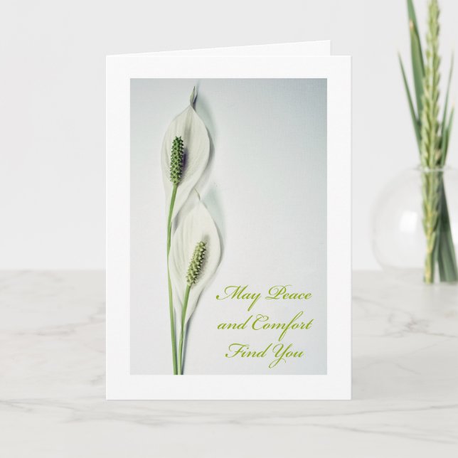Friend Sympathy with Peace Lily in Soft Tones Card (Front)