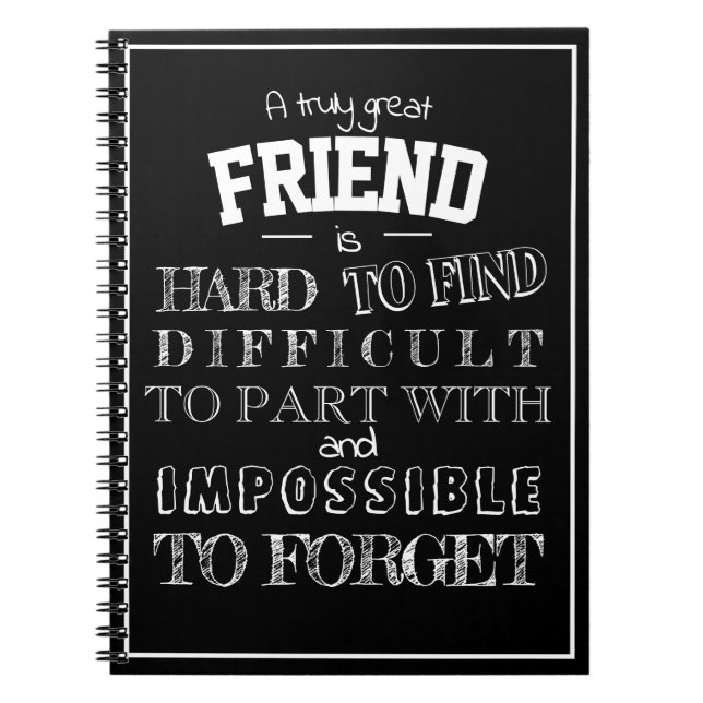 Friend Thank you Appreciation Gift script bff Notebook (Front)