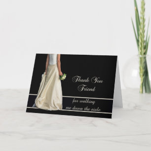 Friend Thanks for Walking me down Aisle Letterpress Thank You Card