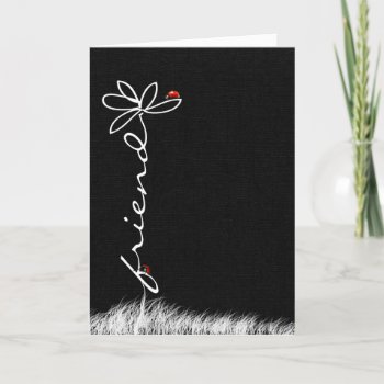 Friend Thinking Of You Daisy With Lady Bugs Card by dryfhout at Zazzle