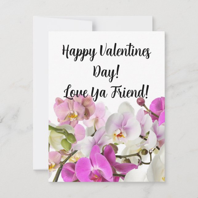 Friend Valentines Flat Note Card (Front)