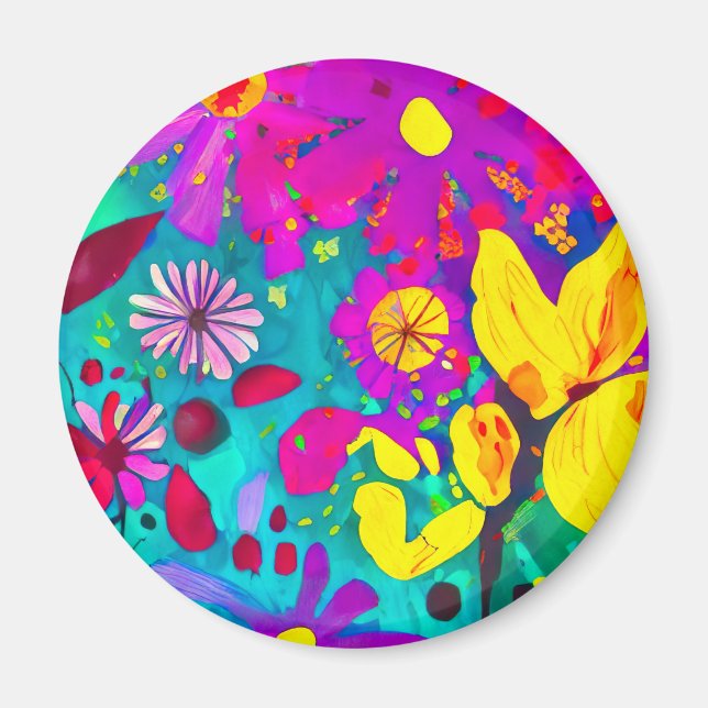 Friend Watercolor Wild Flowers Magnet (Front)