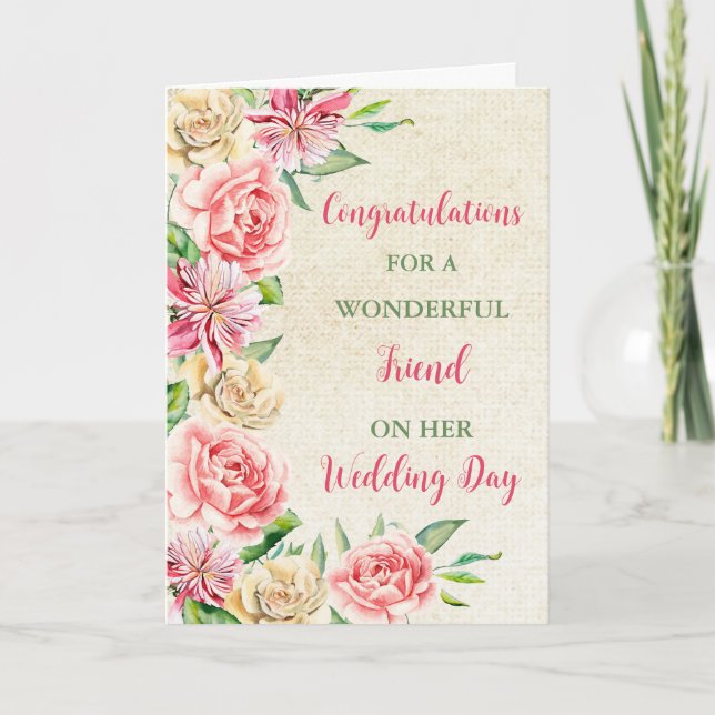 Friend Wedding Day Congratulations Card (Front)