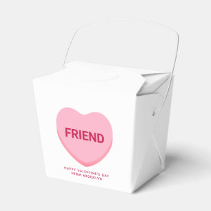 Friend white pink conversation heart Valentine's Favor Boxes