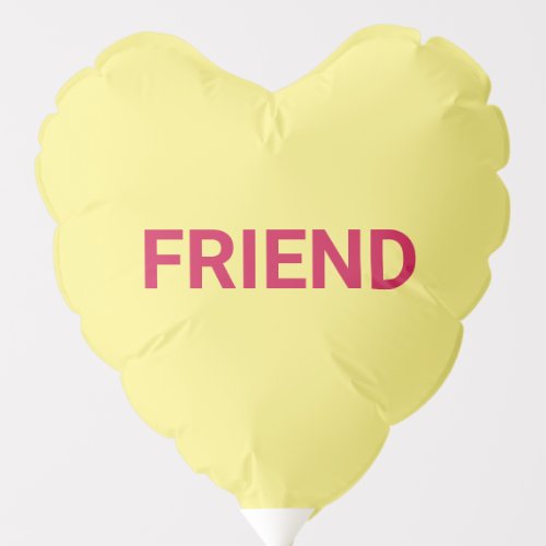 Friend yellow cute heart fun Valentines Day Balloon