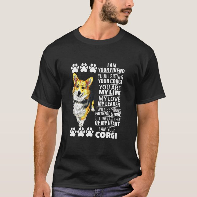 Friend Your Partner Your Corgi T-Shirt (Front)