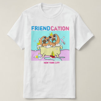 Friendcation Puppy Cartoon T-Shirt