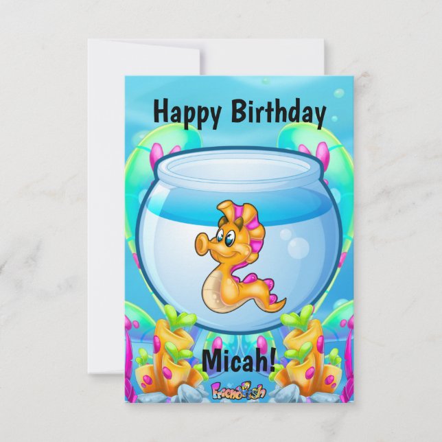 FriendFish cartoon cute fish Birthday Card (Front)