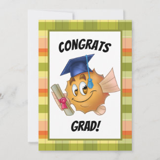 FriendFish cartoon cute fish Graduation Card