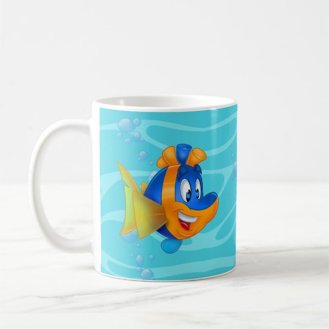 FriendFish cartoon fish  Coffee Mug (Left)