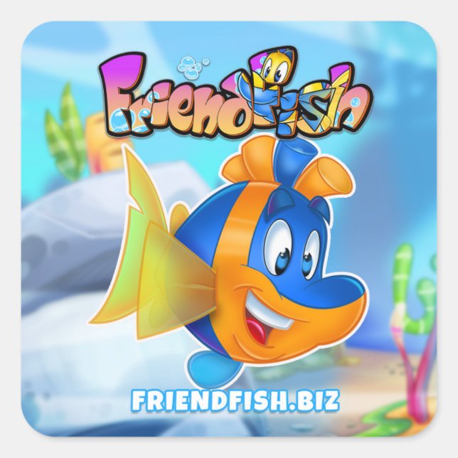 FriendFish cartoon fish stickers (Front)