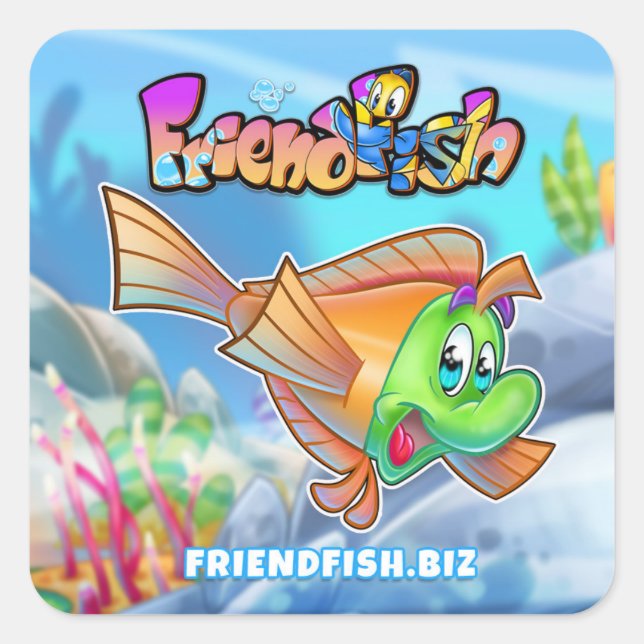 FriendFish cartoon fish stickers  (Front)