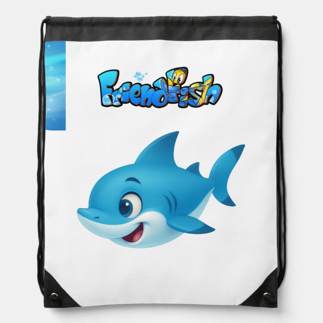 FriendFish colorful drawstring bag (Front)