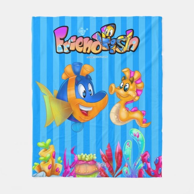 FriendFish cute cartoon blanket  (Front)