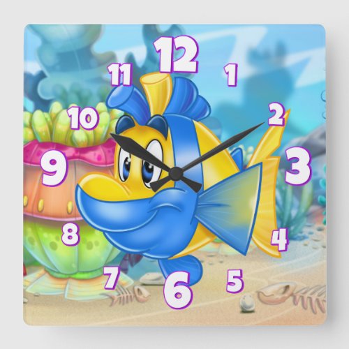 FriendFish cute cartoon clock with flitch clock 