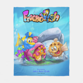 FriendFish cute cartoon fish  Fleece Blanket