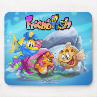 FriendFish cute cartoon fish  Mouse Pad