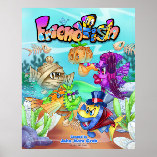 FriendFish cute cartoon fish poster