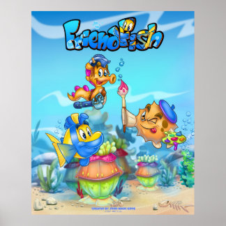 FriendFish cute cartoon fish poster
