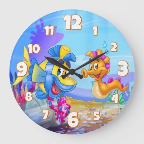 FriendFish cute cartoon fish Round Clock