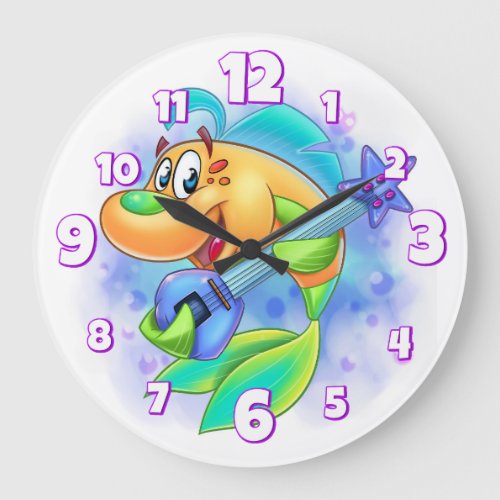 FriendFish cute cartoon fish Round Clock