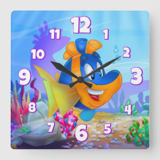 FriendFish wall cartoon clock
