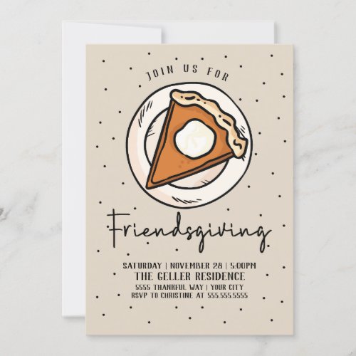 Friendgiving Invitation Pumpkin Pie _ Thanksgiving