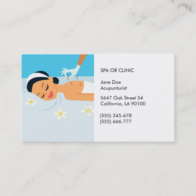 Friendly Acupuncturist Business Card (Front)